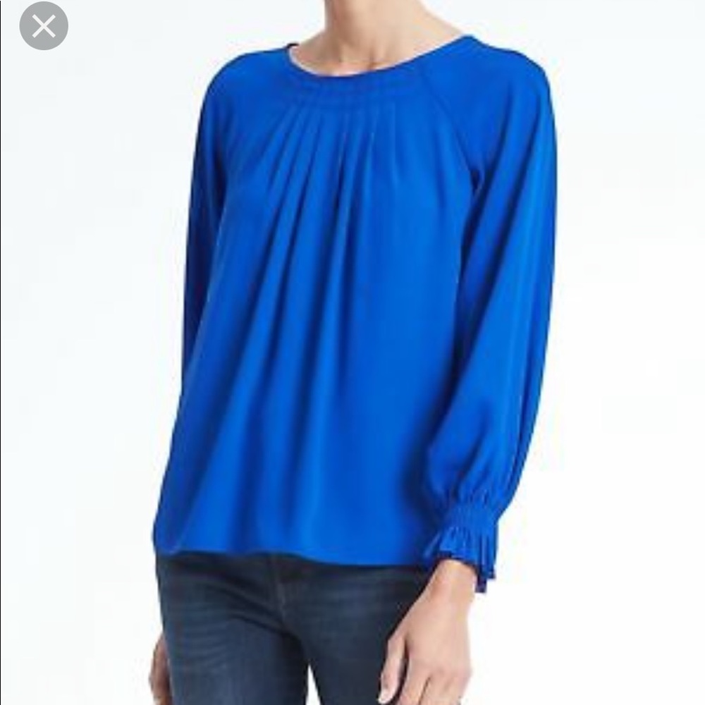 Banana Republic Poet Sleeve Blouse Shirt Top
